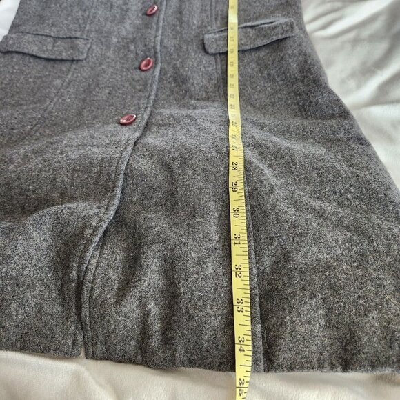 Vintage Wanko Gray Wool Blend Coat Size Large 38 Midi Length‎ Soft Luxe Jacket - Picture 11 of 13